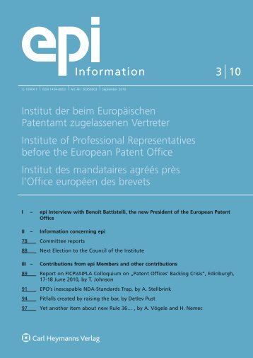 epi - European Patent Institute