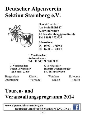 Tourenprogramm 2014 - Alpenverein Starnberg