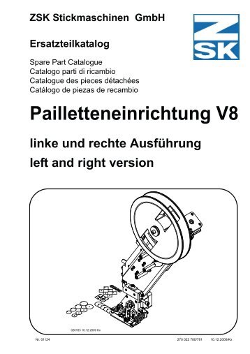 Pailletteneinrichtung V8 - ZSK Stickmaschinen GmbH