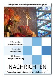 Ausgabe 4 - Evangelischen Immanuel-Gemeinde in KÃ¶ln-Longerich