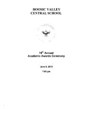 a complete listing of Academic Awards - Hoosic Valley Central School