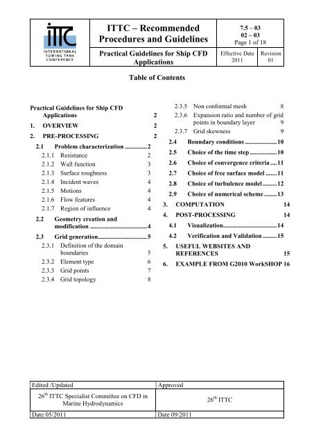 Practical Guidelines for Ship CFD Applications - ITTC