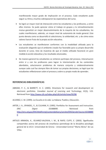 El portafolio digital y su impacto en la calidad del proceso de ...