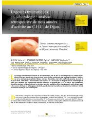 Urgences traumatiques en odontologie : analyse ... - SOP