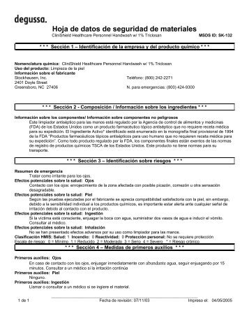 Hoja de datos de seguridad de materiales - STOKO Skin Care