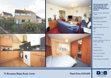 75 Riccarton Mains Road, Currie Fixed Price £195,000