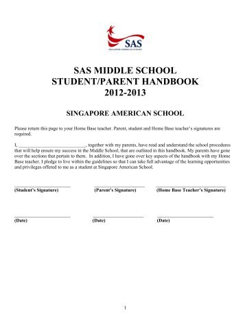 the middle school handbook - Singapore American School