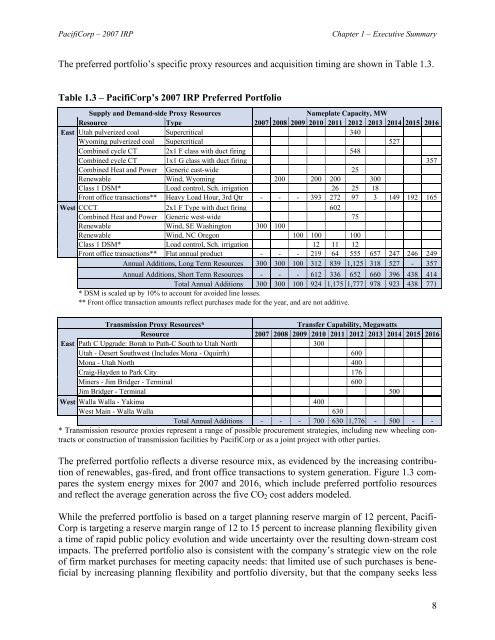 PacifiCorp 2007 Integrated Resource Plan (May 30, 2007)