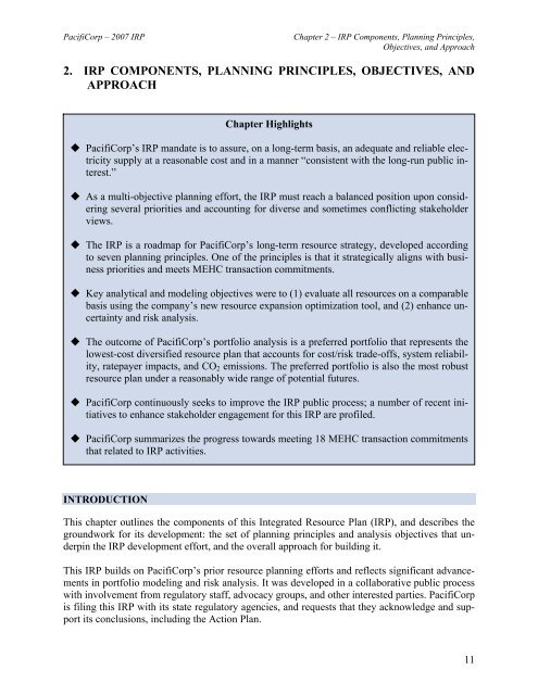 PacifiCorp 2007 Integrated Resource Plan (May 30, 2007)