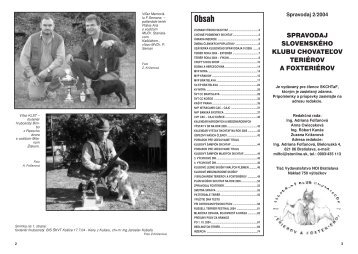Spravodaj 2/2004 - SlovenskÃƒÂ½ klub chovateÃ„Â¾ov teriÃƒÂ©rov a foxteriÃƒÂ©rov