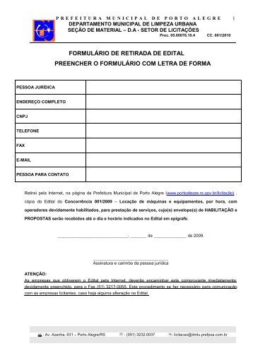 cc 001-2010 locaÃ§Ã£o de maquinas pesadas - Prefeitura Municipal ...