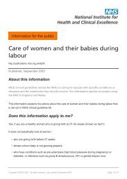 Care of women and their babies during labour