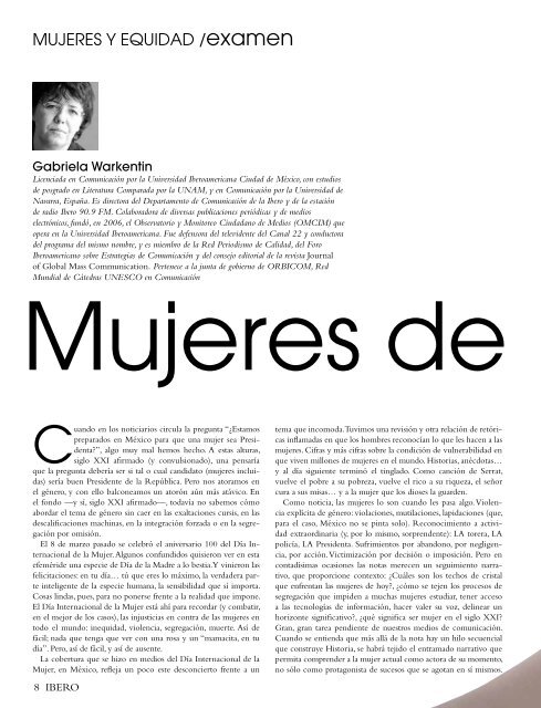 mujeres y equidad - Ediciones Universitarias