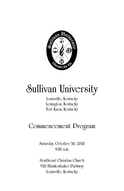 Commencement Program - Sullivan University | Library