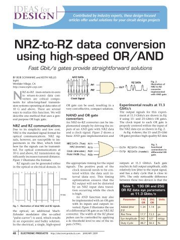 NRZ-to-RZ data conversion using high-speed OR/AND