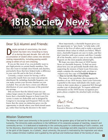 1818 Society News TM - Saint Louis University