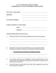 city of winter haven, florida commercial collection permit application