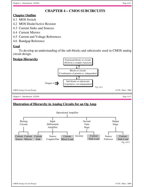 CHAPTER 4 Ã¢Â€Â“ CMOS SUBCIRCUITS - Analog IC Design.org