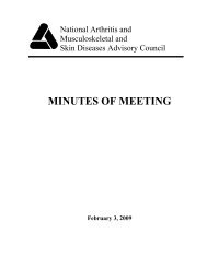 MINUTES OF MEETING - National Institute of Arthritis and ...