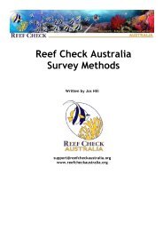 Reef Check Australia Survey Methods