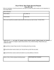 City of Xenia, Ohio Public Records Request Form RC 100