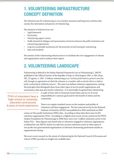 VOLUNTEERING INFRASTRUCTURE