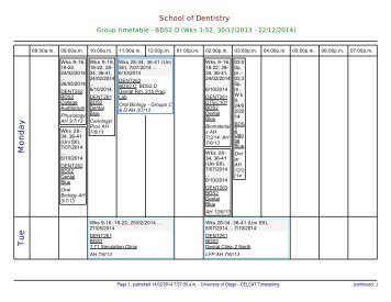 CELCAT Timetable - University of Otago