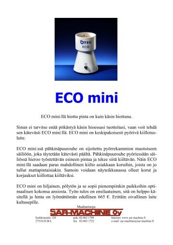 ECO mini - SAR-Machine Oy