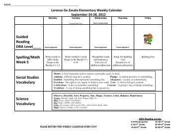 Guided Reading Spelling/Math Week 5 Social Studies Vocabulary ...