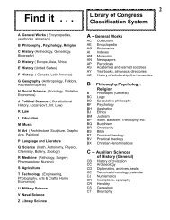 Library of Congress Classification System Find it