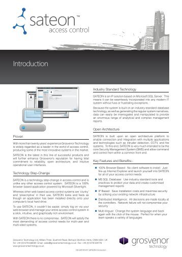 DS-SAT-001-SATEON Introduction.pdf - Grostech.com