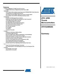 AT91 ARM Thumb Microcontrollers AT91SAM9260 Summary - Lysator