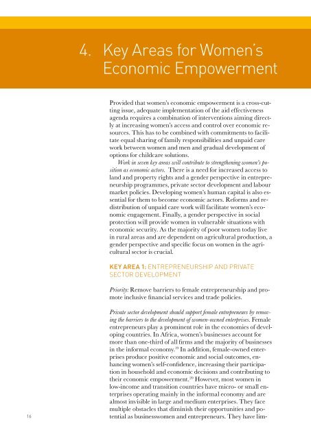 Women's Economic Empowerment: Scope for Sida's Engagement