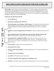 documentation checklist for new scholars - Office of Human Resources