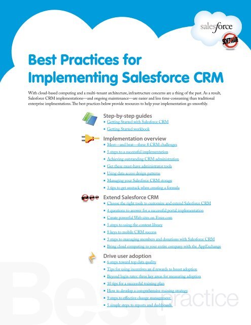 Best Practices for Implementing Salesforce CRM - Cloud Experts