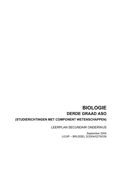 biologie derde graad aso - VVKSO - ICT-coördinatoren