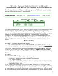 PHYS 1100.1 âUniversity Physics Iâ: SYLLABUS GUIDE for 2009 A ...