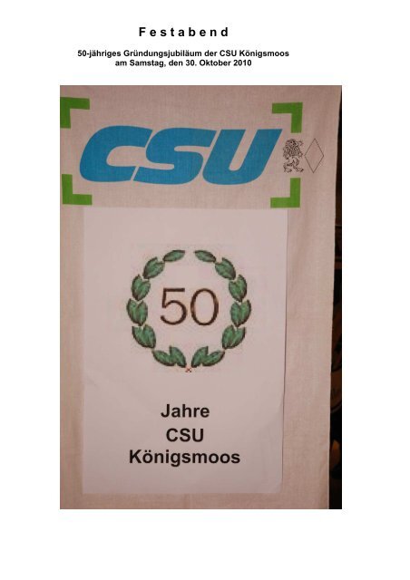 F e s t a b e n d - CSU Königsmoos