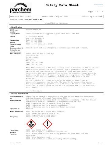 Fosroc Reebol WB SDS (NZ) - Parchem