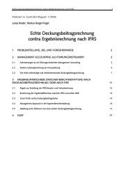 Integration IFRS und mehrstufige Deckungsbeitragsrechnung - CZSG