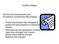 The Bill of Rights The first ten amendments to the Constitution ...