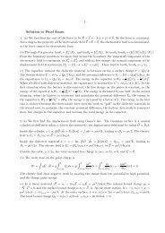 Solution to Final Exam - Solar Physics at MSU