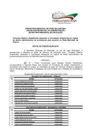 Edital de convocaÃ§Ã£o - Prefeitura Municipal de Feira de Santana