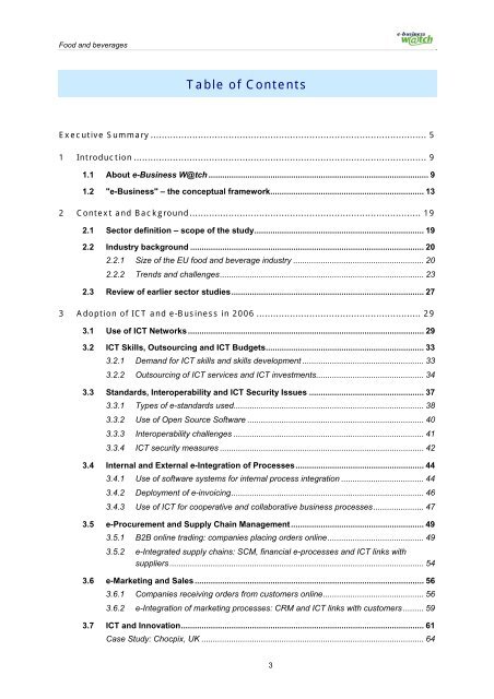 ICT And e-Business In The Food And - empirica