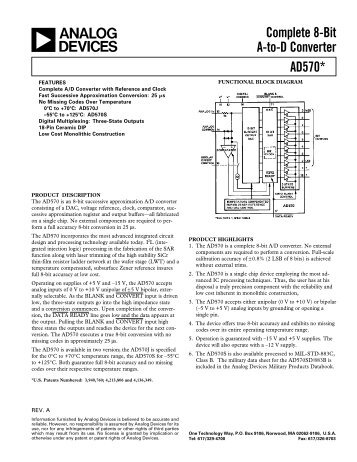 AD570* Complete 8-Bit A-to-D Converter - DÃ©partement de physique