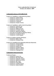 Lista conducătorilor de doctorat Sesiunea de admitere 2009