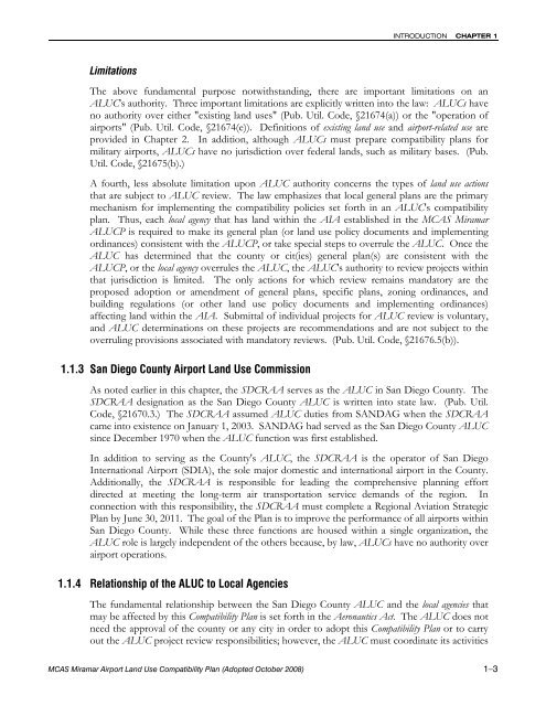 MCAS Miramar Airport Land Use Compatibility Plan - San Diego ...