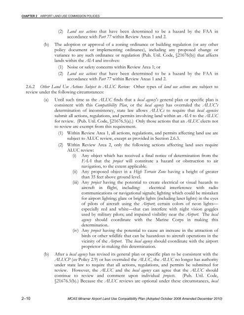 MCAS Miramar Airport Land Use Compatibility Plan - San Diego ...