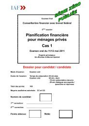 Planification financiÃ¨re pour mÃ©nages privÃ©s Cas 1 Examen oral du ...