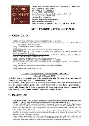 SETTEMBRE – OTTOBRE 2008